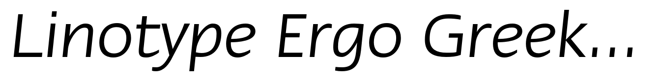 Linotype Ergo Greek Italic